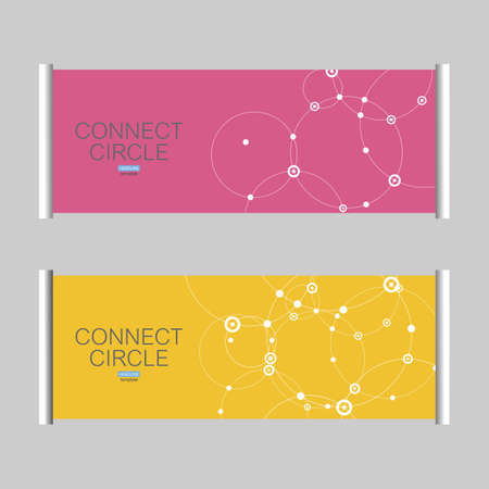 Vector pattern with a print of connected circles.のイラスト素材