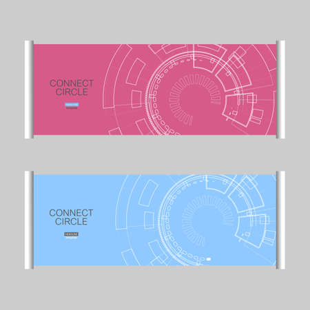 Abstract brochure template with technology round.のイラスト素材