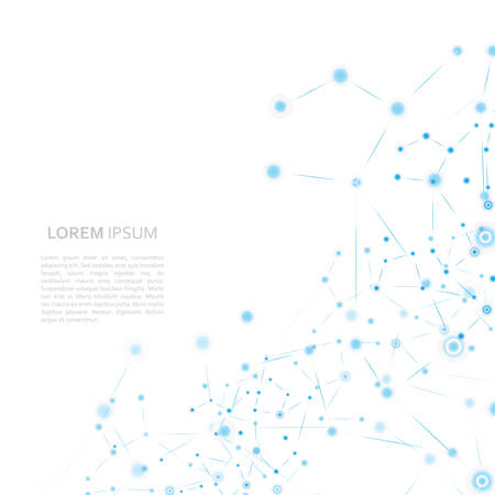 Abstract Molecules structures, science themed design with place for text.のイラスト素材