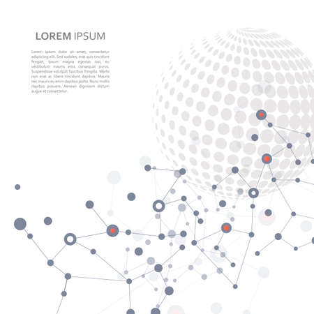 Molecule connect with halftone planet.のイラスト素材