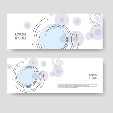 Two modern banner. Abstract modern technology background, futuristic twirl design. Lines and circle structure elementsのイラスト素材