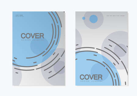 Business vector set. Brochure template cover design with abstract twirl circle design.のイラスト素材