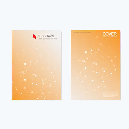 Vector brochure templates. Abstract connection background with lines and dots.のイラスト素材