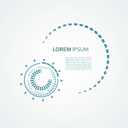 Abstract mechanical scheme with circular simple elements.のイラスト素材