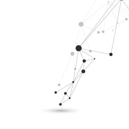Polygonal abstract pattern with connected line and dots. Modern technological design for future world projectsのイラスト素材