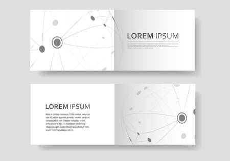Cover design brochure with connected line and dots. Simple technology compound backgroundのイラスト素材