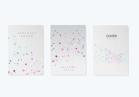 Abstract polygonal geometric shape with molecule structure style. Vector brochure designのイラスト素材