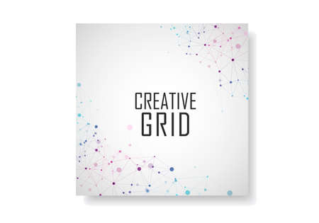 Abstract polygonal geometric shape with molecule structure style. Vector brochure designのイラスト素材