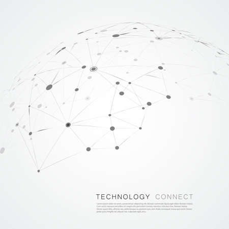 Compound lines and dots, connected science background. Vector illustrationのイラスト素材