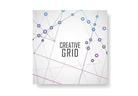 Abstract polygonal geometric shape with molecule structure style. Connect lines and dots cover brochure.のイラスト素材