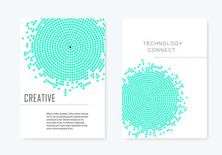 Brochure template with halftone design for annual report, magazine, flyer in A4 sizeのイラスト素材