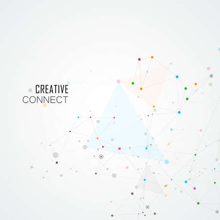 Creative connection with points and lines. Abstract network structure. Polygonal vector background