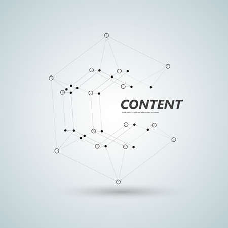 Black polyhedron 3d vector illustration.のイラスト素材