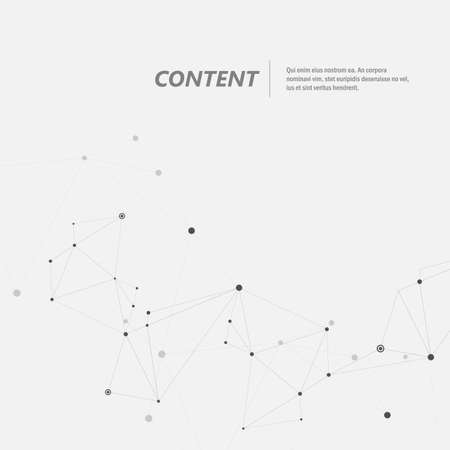 Technology abstract background with connected line and dots. Vector geometric illustration.のイラスト素材