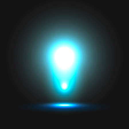 Bright bulb circle vector on dark background.のイラスト素材