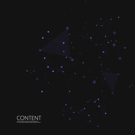 Abstract polygonal with connecting dots and lines. Connection science background.のイラスト素材