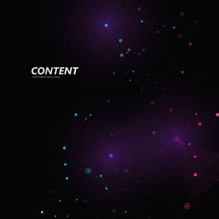 Creative polygonal dark background with connecting dots and lines.