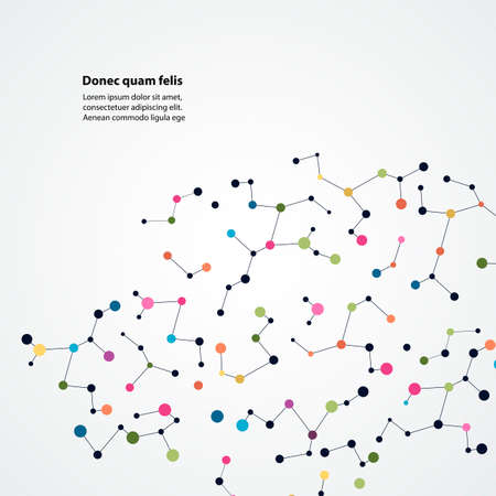 Colorful background with connection dots and lines. Graphic abstract structure.のイラスト素材