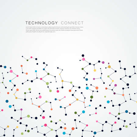 Abtract background with connected line and dots.のイラスト素材