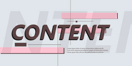 Creative design of the inscription Content. Vector graphics and typography.