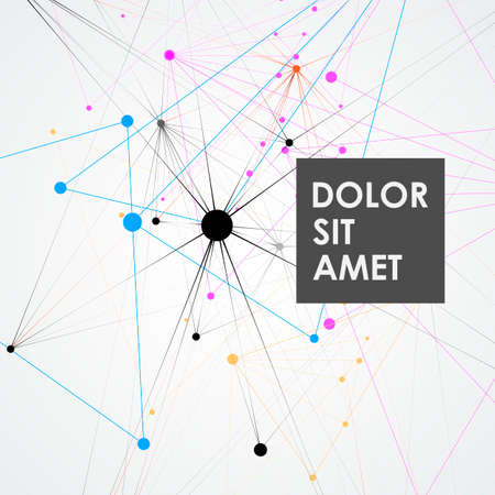 Geometric abstract design with connected line and dots
