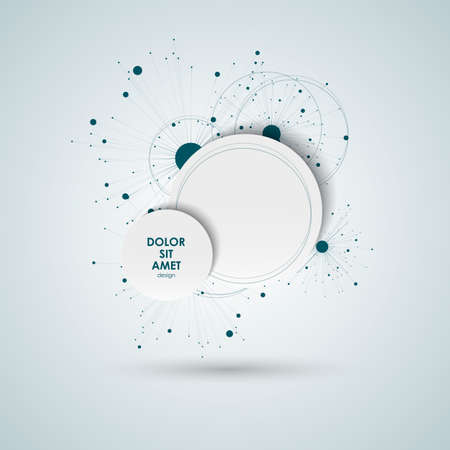 Lines and dots concept geometric design and technical backgroundのイラスト素材