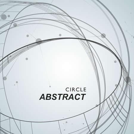 Abstract background with overlapping circles and dots.のイラスト素材