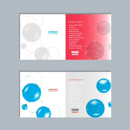 Vector abstract technology brochure with dots and lines on gray background.のイラスト素材