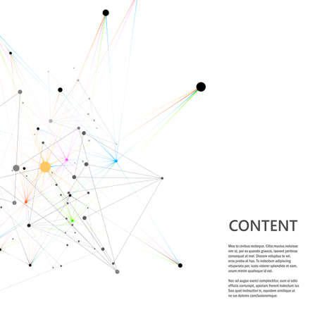 Abstract molecular network pattern with dynamic lines and pointsのイラスト素材