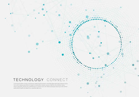 Medicine and technology design with connected lines and dotsのイラスト素材