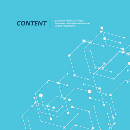 Abstract vector connection hexagons and social network backgroundのイラスト素材