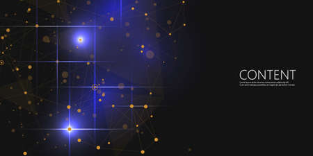 Network abstract design with connecting dots and line.のイラスト素材