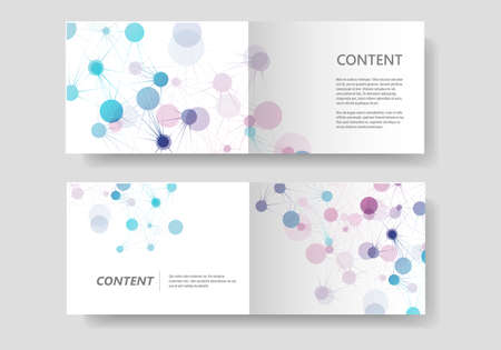 Abstract brochure design with molecular connection and technology network.のイラスト素材