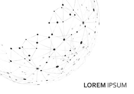 Abstract polygonal geometric shape with connection structure styleのイラスト素材