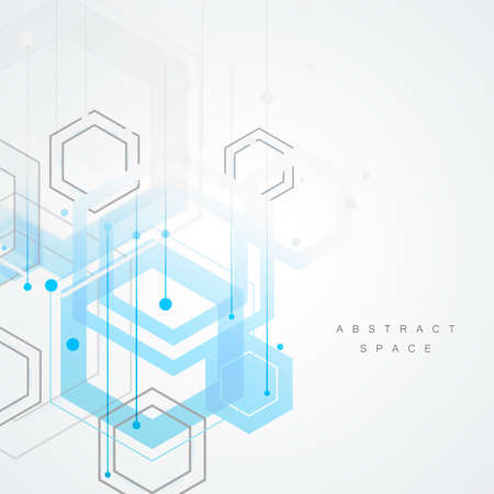 Abstract connect hexagonal structure background.