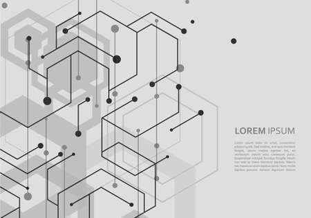 Geometric abstract background with hexagons structureのイラスト素材