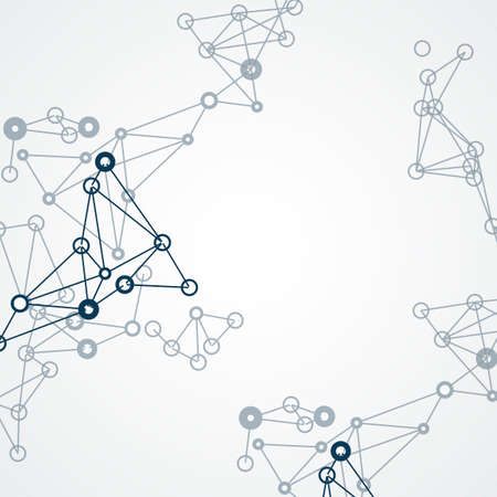 Vector connection pattern with dynamic lines and dots