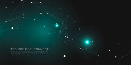 Vector abstract background design with connecting dots and linesのイラスト素材