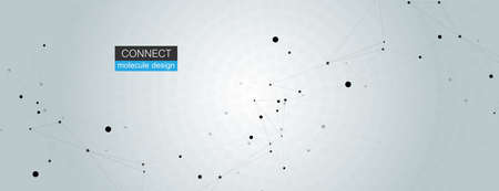 Geometric connected line and dots and vector banner design