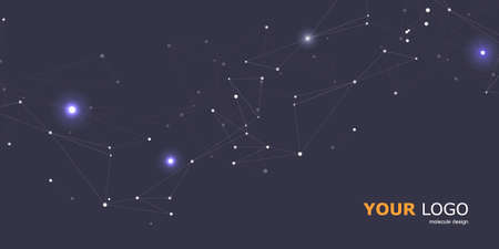 Abstract polygonal design background with connecting dots and linesのイラスト素材