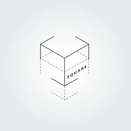 Vector illustration on 3D square elementsのイラスト素材