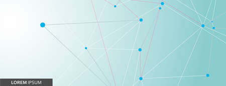 Vector banner design with connecting dots and lines and network geometry abstract background