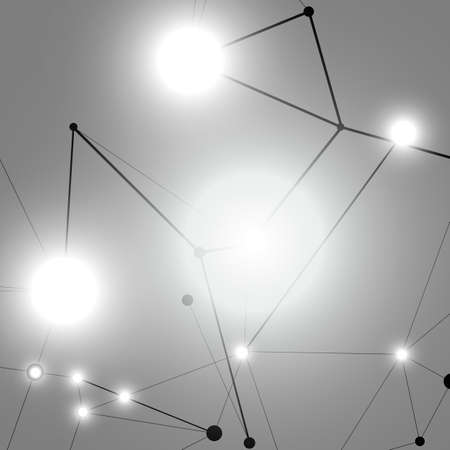 Abstract polygonal science background with connection dots and linesのイラスト素材