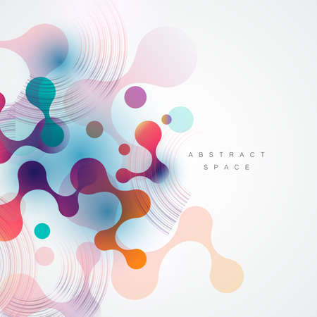 Vector abstract technology molecular structures and geometric graphic design with connecting lines and dotsのイラスト素材