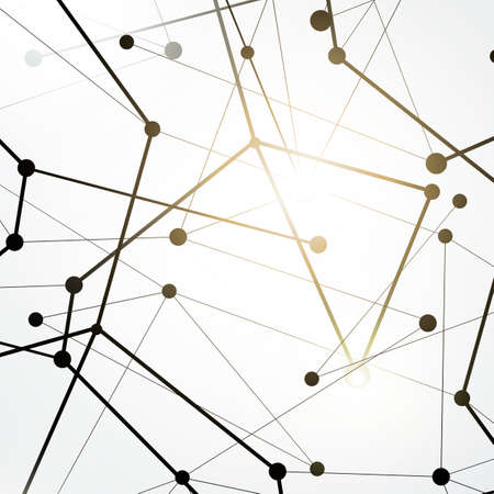 Creative geometric background with abstract triangle design. Connected dots and linesのイラスト素材