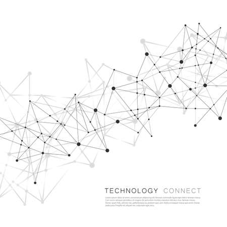 Vector abstract connect line on science backgroundのイラスト素材