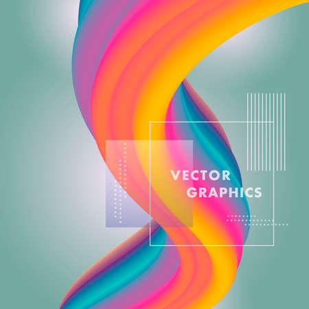 Vector wave liquid shape in gradient color background