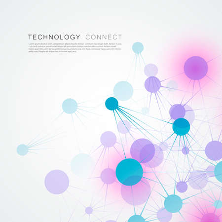 Line art connect dots or collection on white background. Vector illustrationのイラスト素材