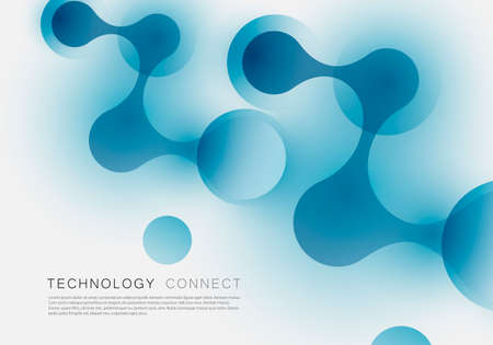 Abstract connection structure in technology style and vector image for science, chemistry, medicine, biotechnologyのイラスト素材