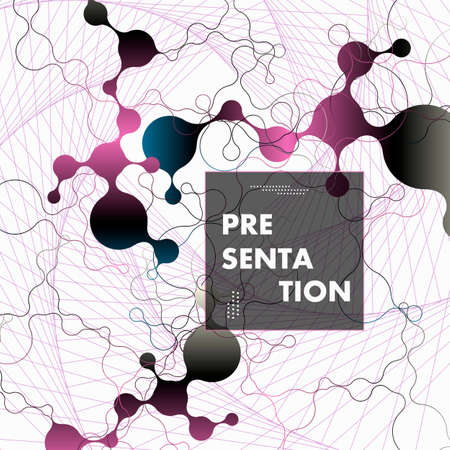 Abstract futuristic design. Molecules technology connected with polygonal shapes technology concept